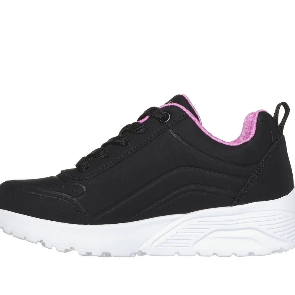 New Skechers UNO LITE EASY ZIP Sneaker Black/Pink Size US 13.5 Kids Shoes NIB - Picture 9 of 9